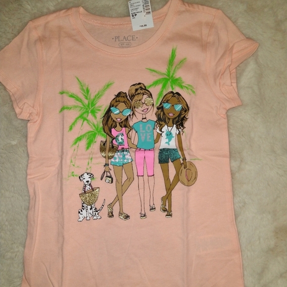The Children's Place Other - NWT Tropical Summer girls short sleeve tee size small 5/6